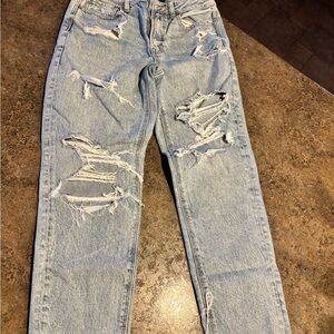 American Eagle Outfitters Light Blue Ripped Skinny Jeans